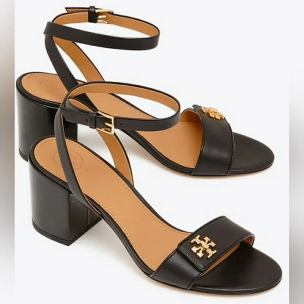 Tory Burch Designer Black Kira Mini Block
Heel Sandals Slingback - Picture 1 of 6